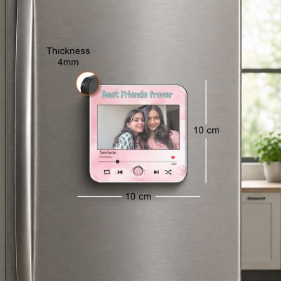 Personalized Musical Fridge Magnet with Photo & Song Rechargeable Battery with Type-C USB Charging | Long-Distance Bestie Gift  Birthday Gift for Bestie & Friends